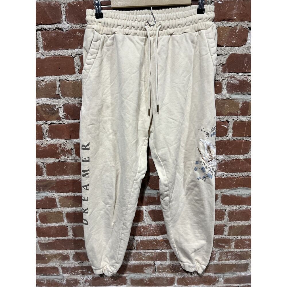 YOUNGLA Jogger Mens Medium Immortal Sweat Pants DREAMER Black EMBROIDERED Thick
